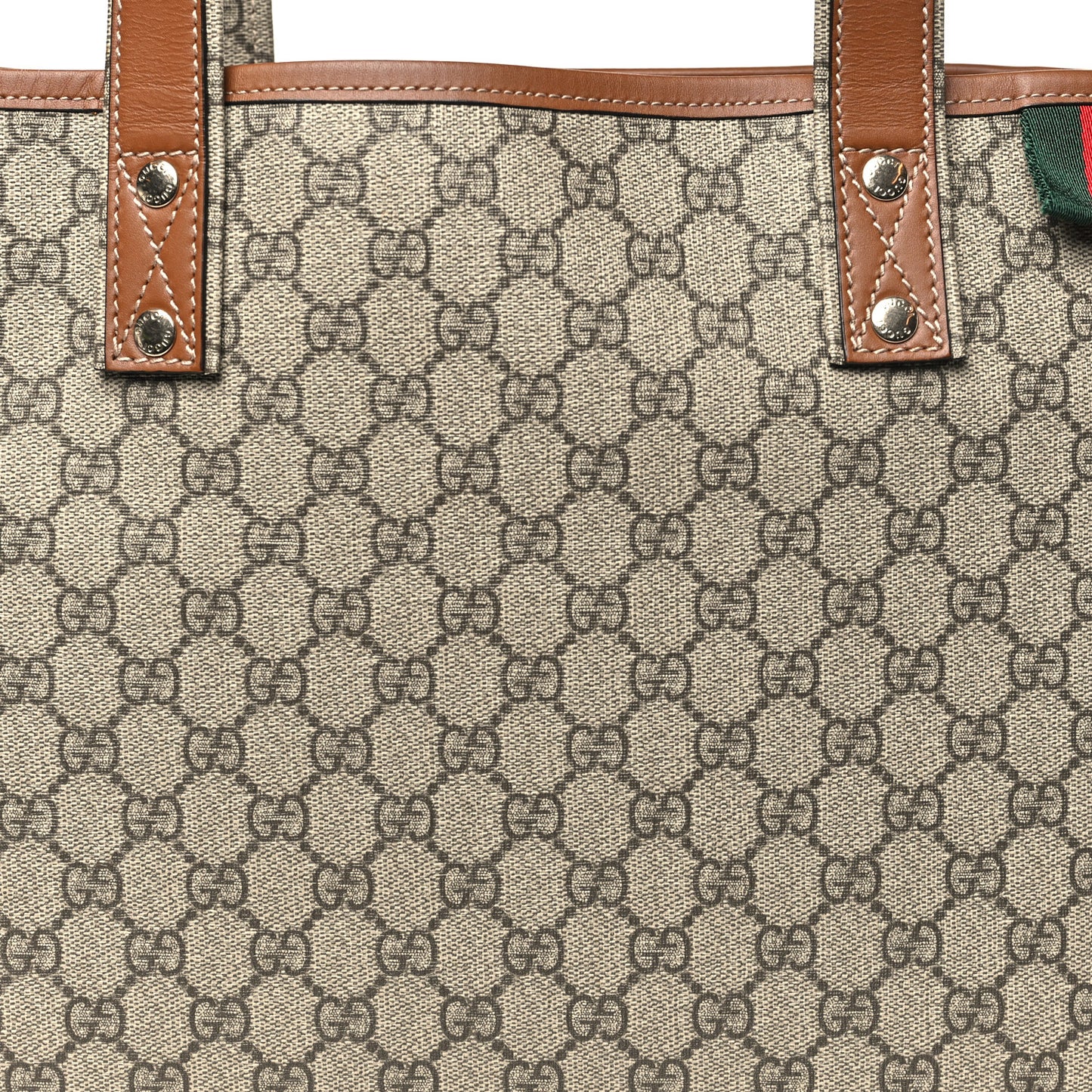 GG Plus Monogram Medium Signature Web Loop Tote Brown