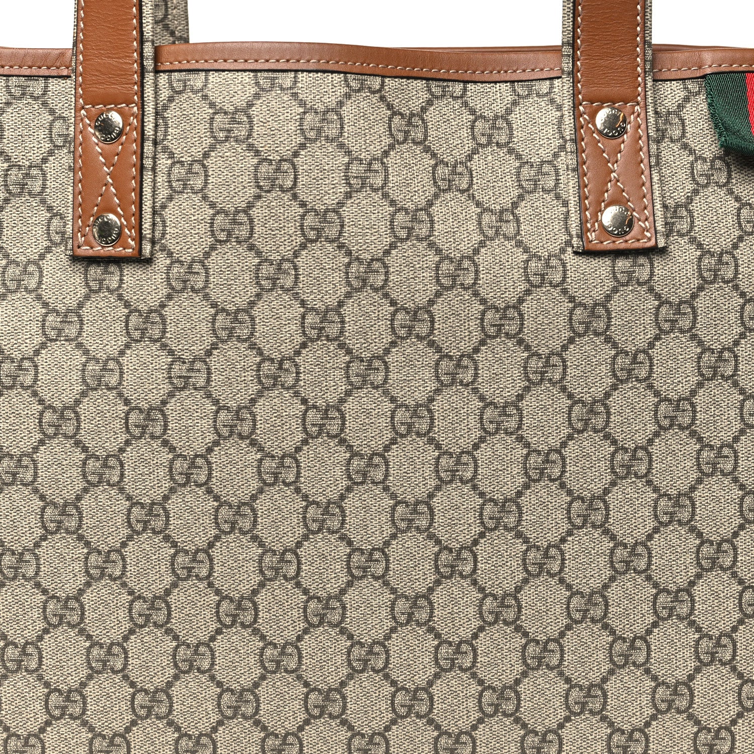 Gucci GG Plus Monogram Medium Signature Web Loop Tote Brown 8 of 10