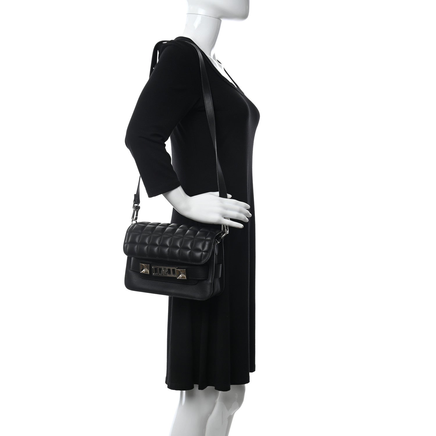 Proenza Schouler Lambskin Quilted Mini PS11 Classic Shoulder Bag Black 2 of 12