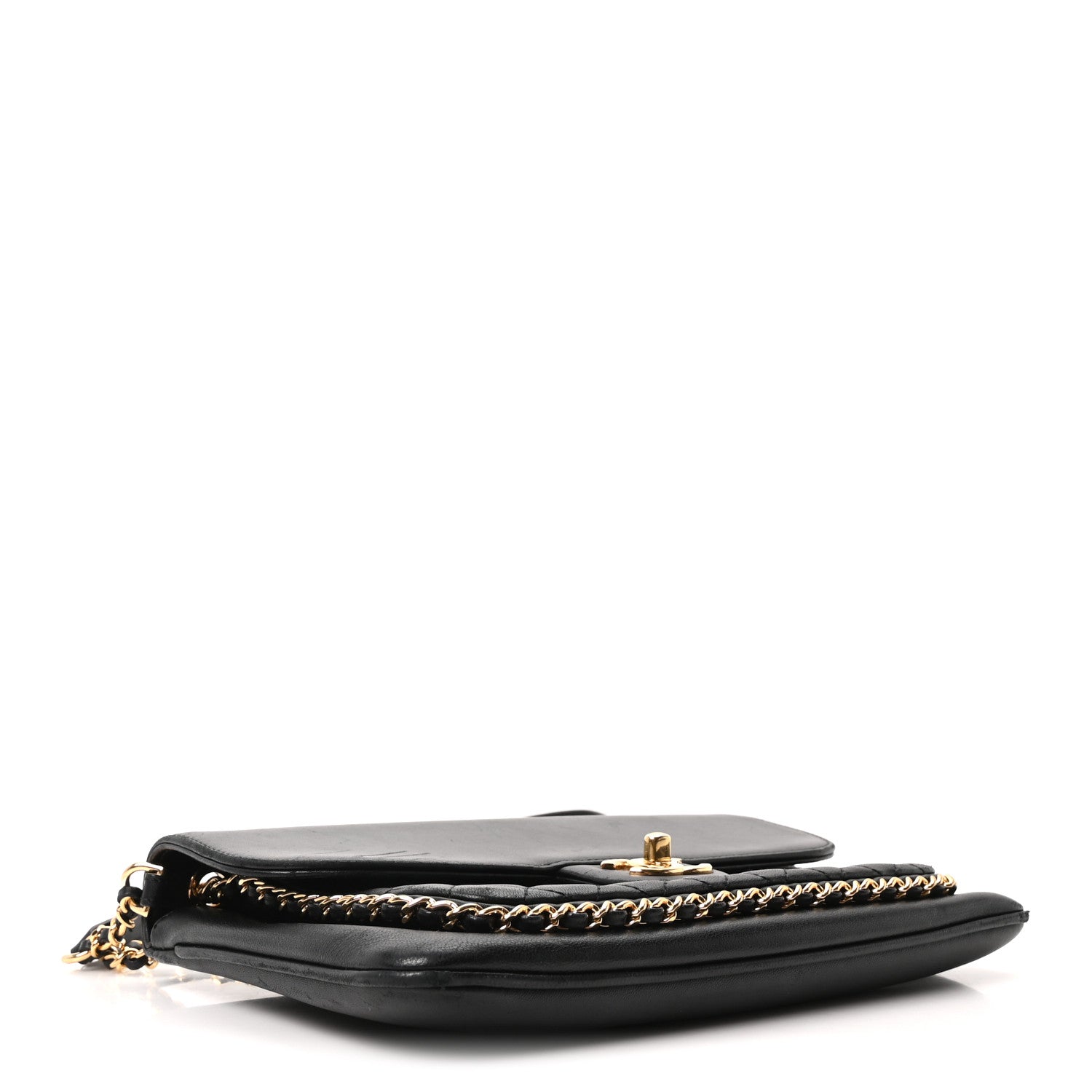 Chanel Lambskin Quilted Large CC Unchained Crossbody Black 6 of 19