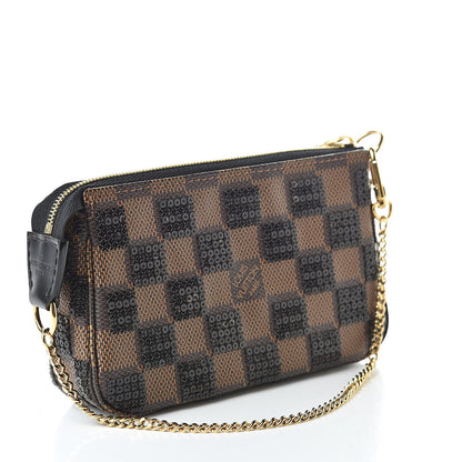 Louis Vuitton Damier Paillettes Mini Pochette Accessories Black 3 of 7