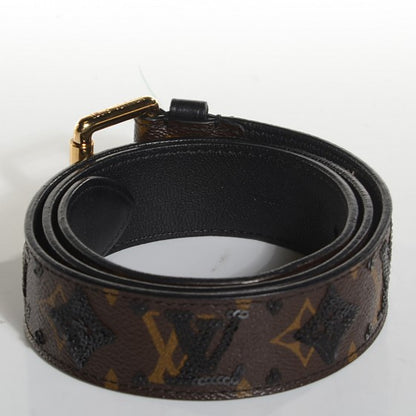 Louis Vuitton Monogram Sequins Eclipse Belt 80 32 Black 3 of 7