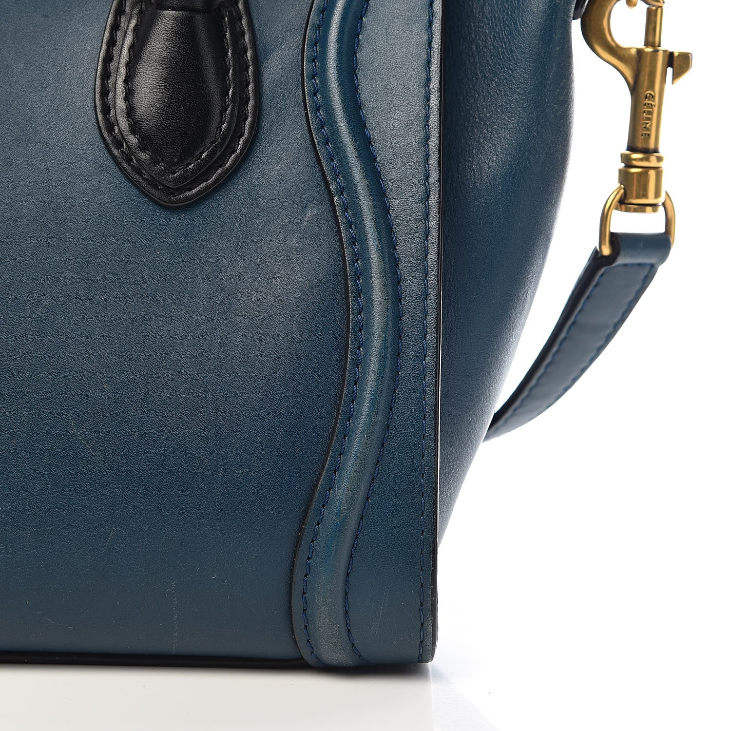 Celine Smooth Calfskin Nano Luggage Ocean Blue 15 of 19