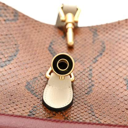 Gucci Snakeskin Calfskin Small Jackie 1961 Hobo Brown Multicolor 13 of 13