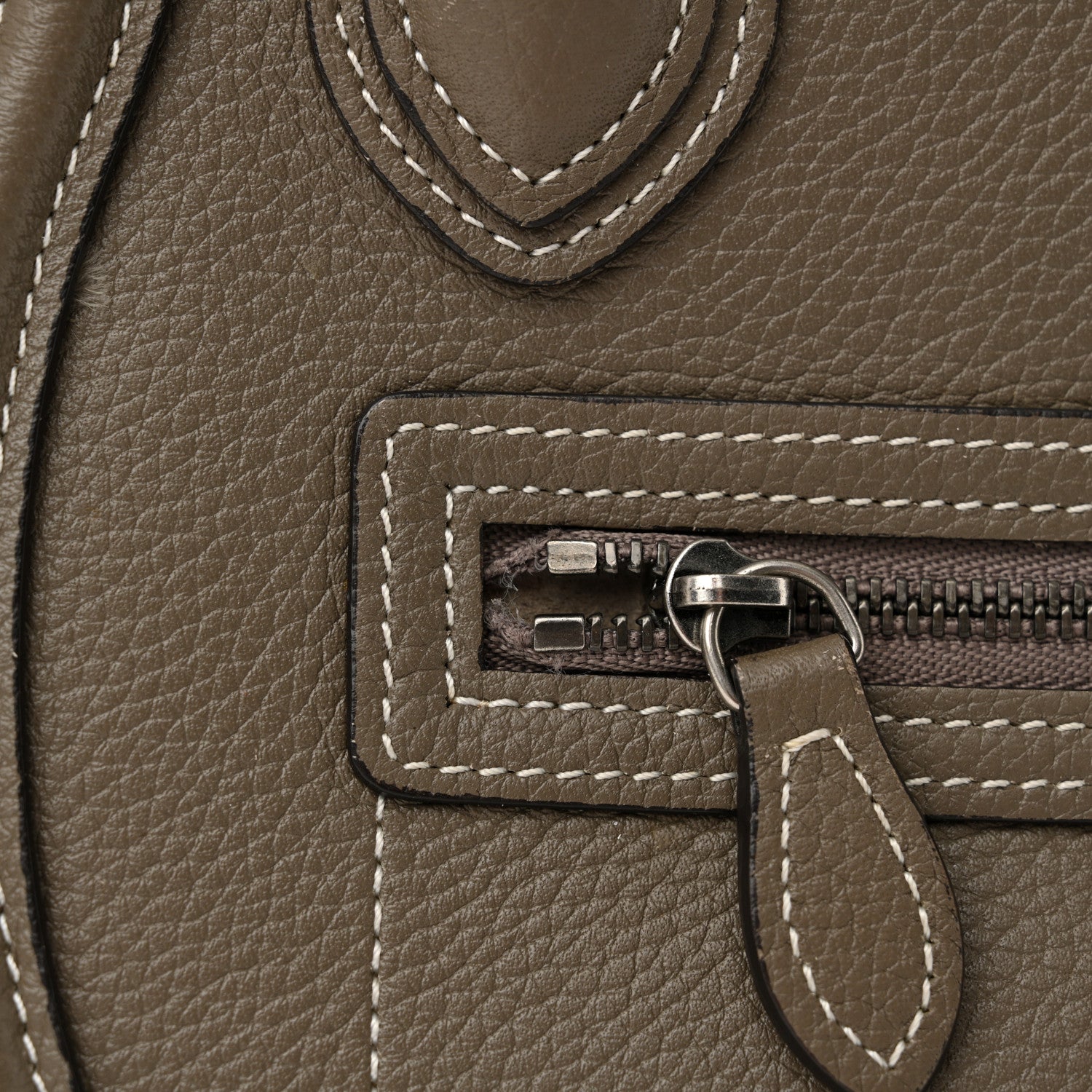 Celine Drummed Calfskin Nano Luggage Souris 18 of 18