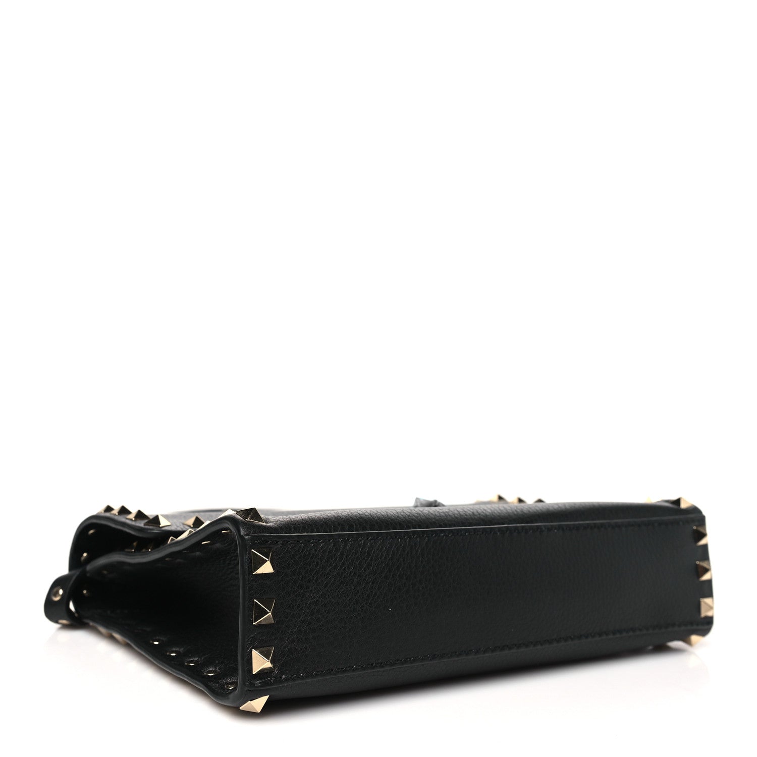 Valentino Garavani Pebbled Calfskin Medium Rockstud Flip Lock Crossbody Bag Black 4 of 9
