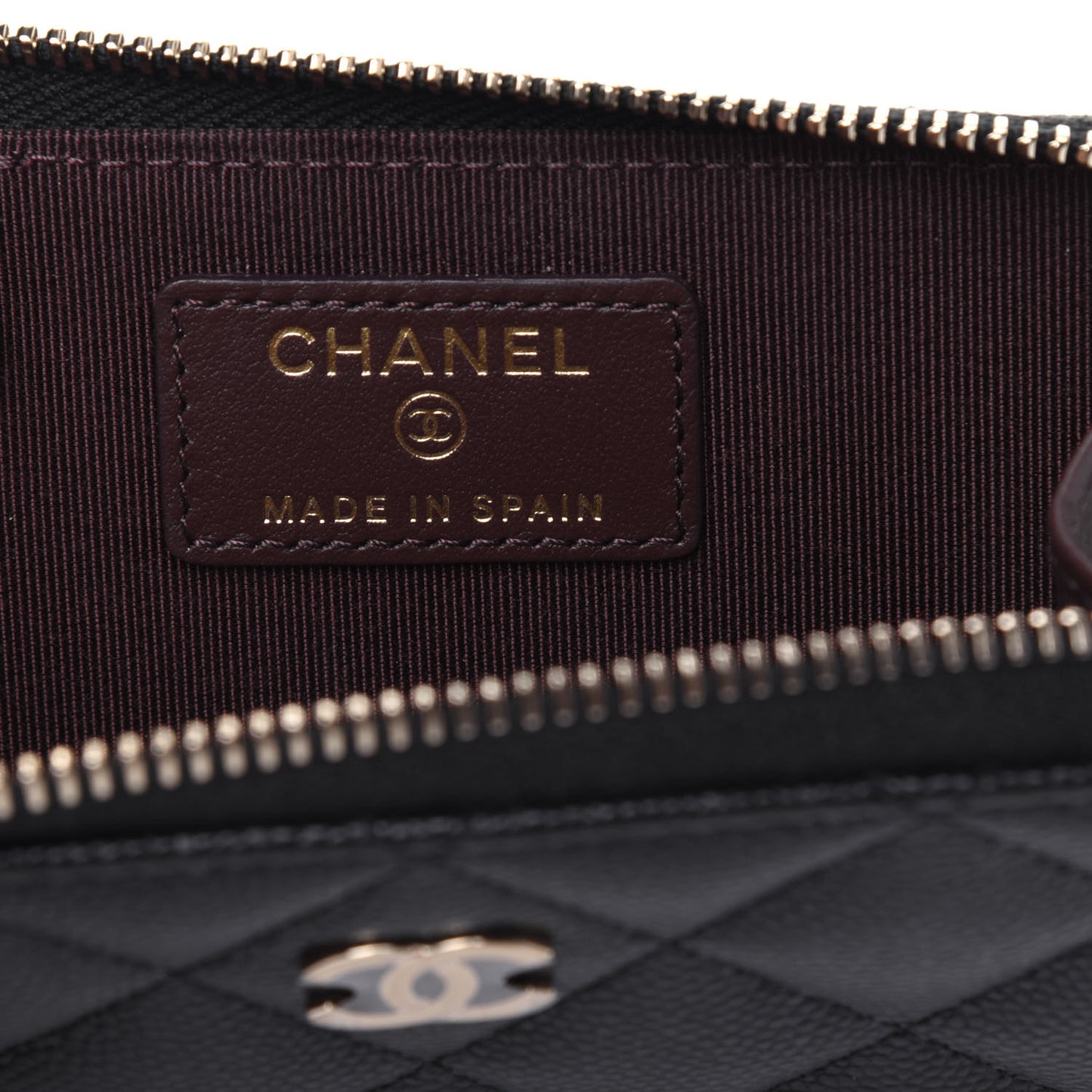Caviar Quilted Key Holder Case Black