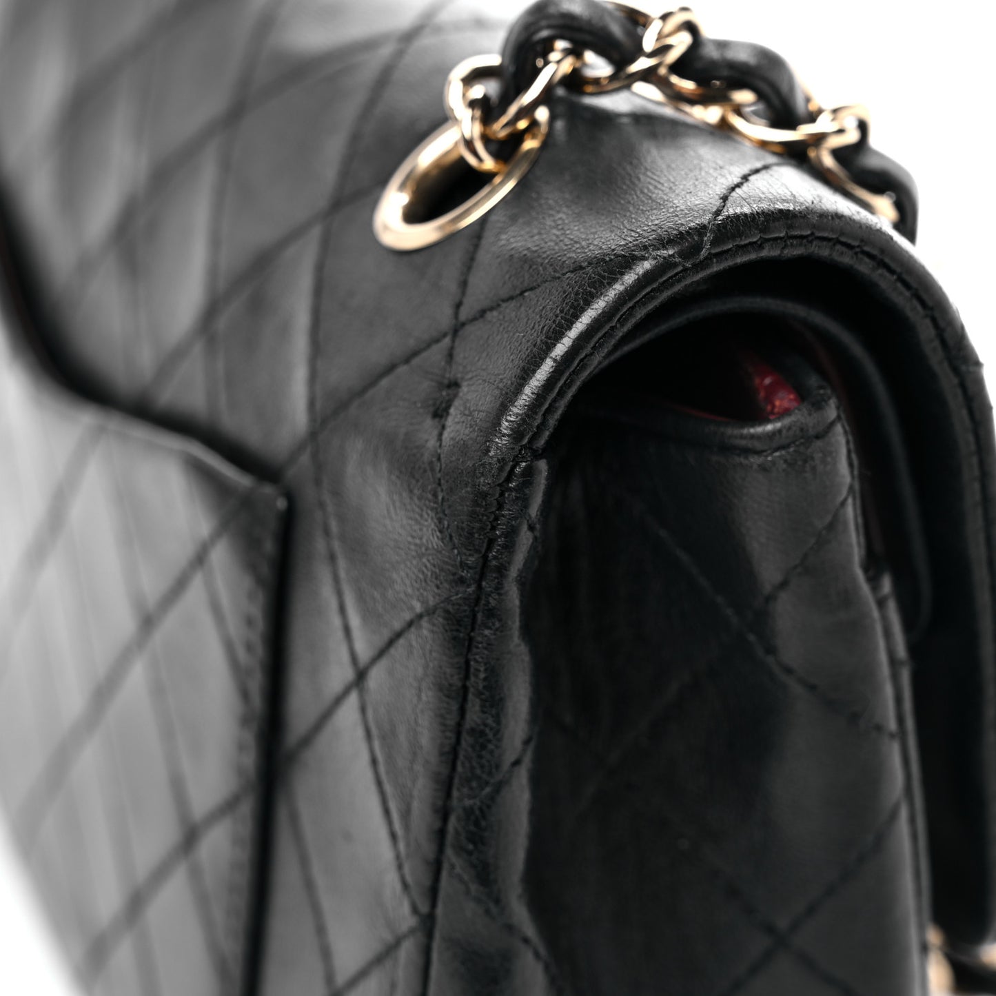 Lambskin Quilted Small Double Flap Black
