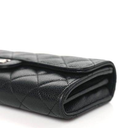 Chanel Caviar Quilted Large Gusset Flap Wallet Black 10 of 11