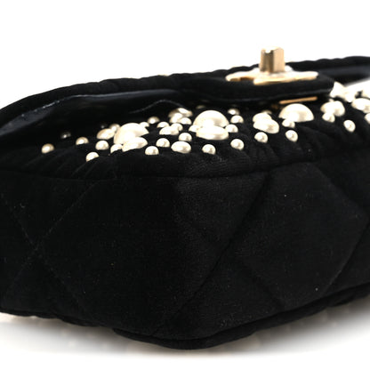Chanel Velvet Pearl Mini Flap Bag Black 9 of 10
