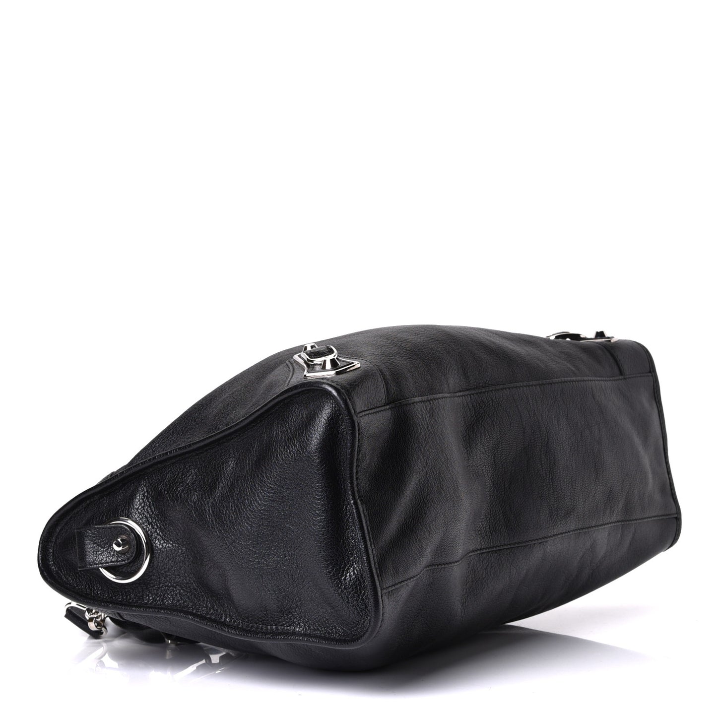Chevre Silver Metallic Edge Hardware City Black