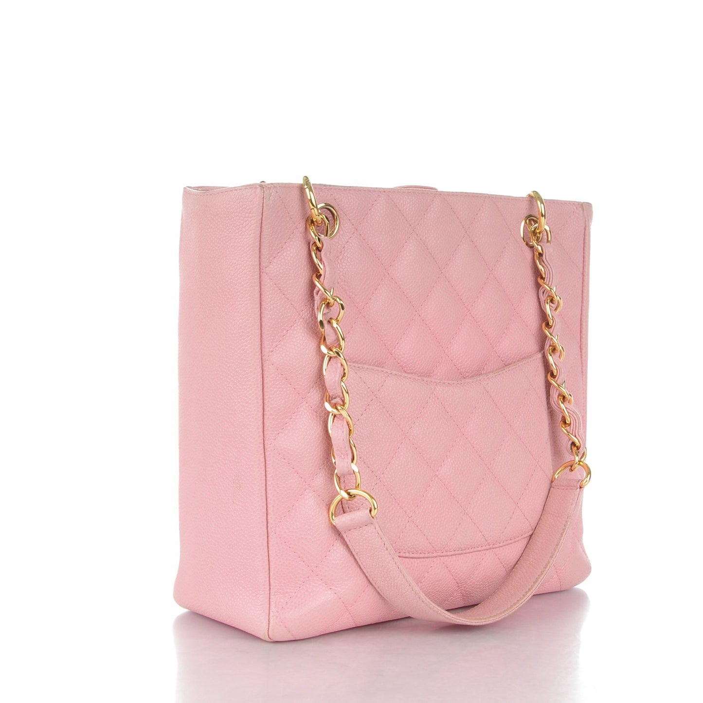Caviar Quilted Petit Shopping Tote PST Pink