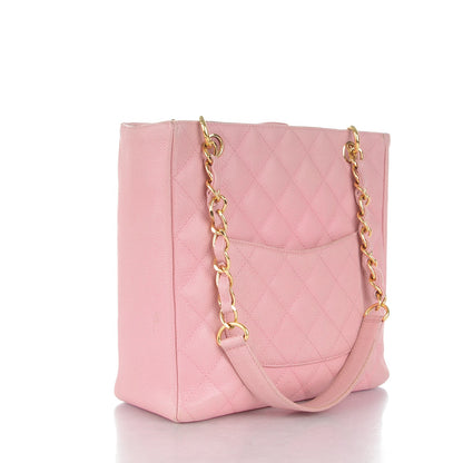 Chanel Caviar Quilted Petit Shopping Tote PST Pink 3 of 8