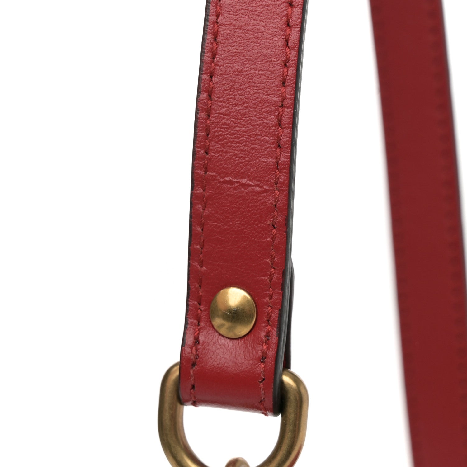 Gucci Calfskin Matelasse Mini GG Marmont Chain Shoulder Bag Hibiscus Red 14 of 14