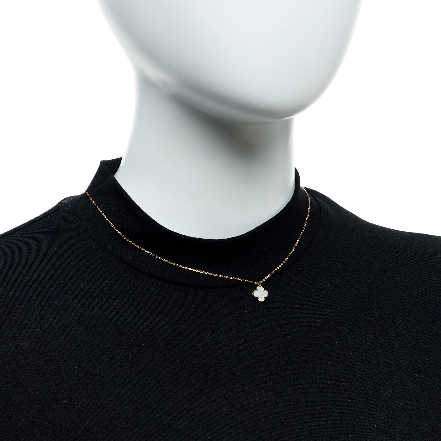 18K Yellow Gold Mother of Pearl Sweet Alhambra Pendant Necklace