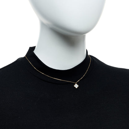 Van Cleef & Arpels 18K Yellow Gold Mother of Pearl Sweet Alhambra Pendant Necklace 2 of 6