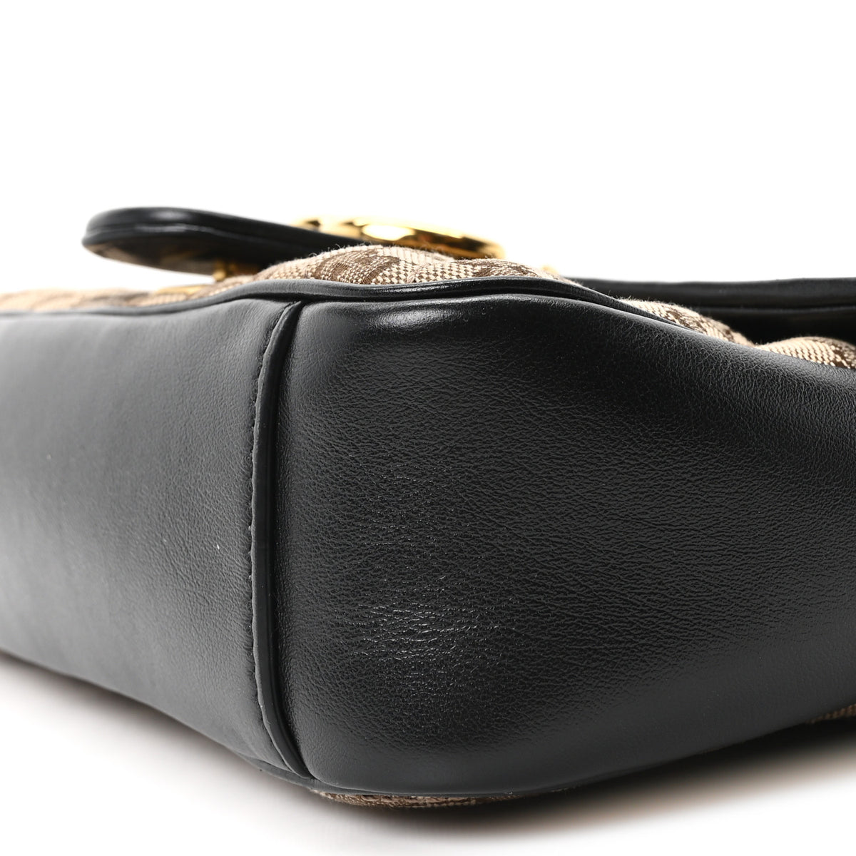 Monogram Matelasse Diagonal Small GG Marmont Shoulder Bag Beige Black