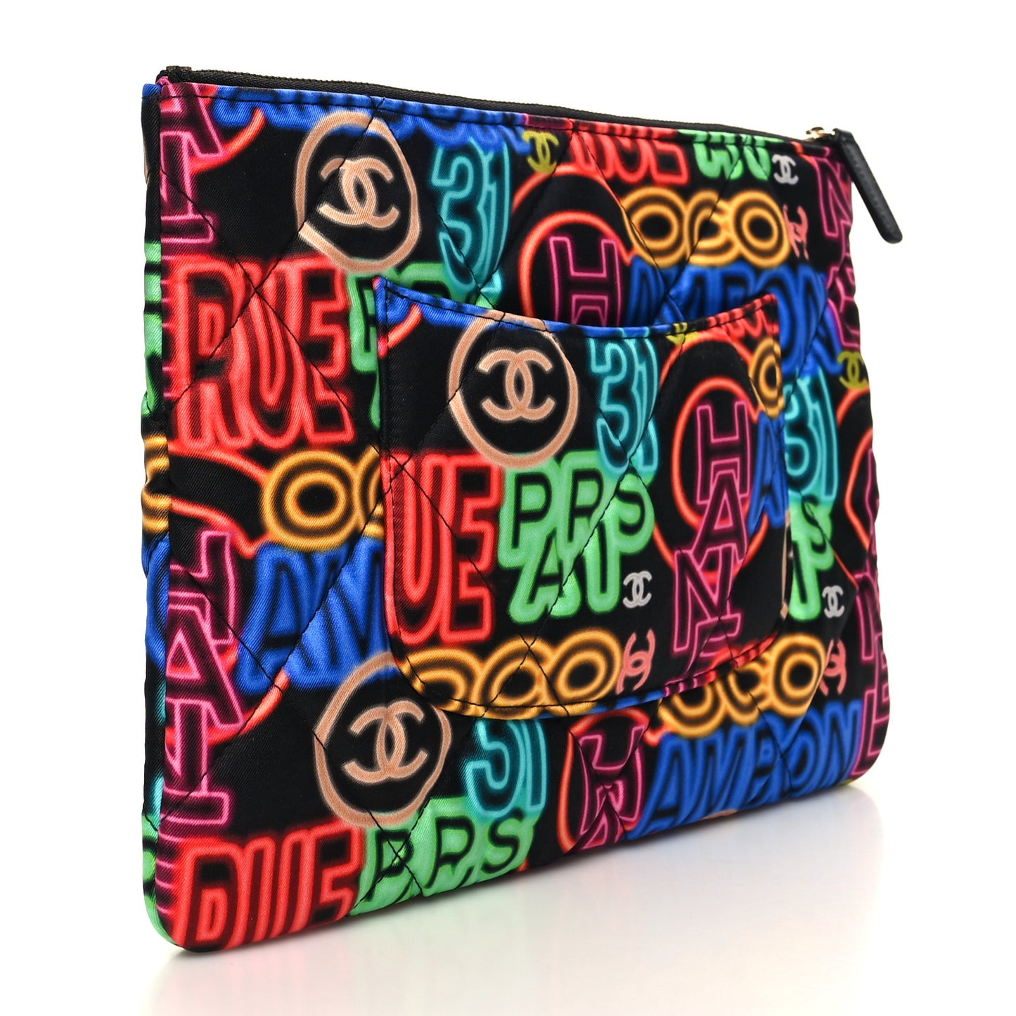 Fabric Quilted Neon Graffiti O Case Black Multicolor