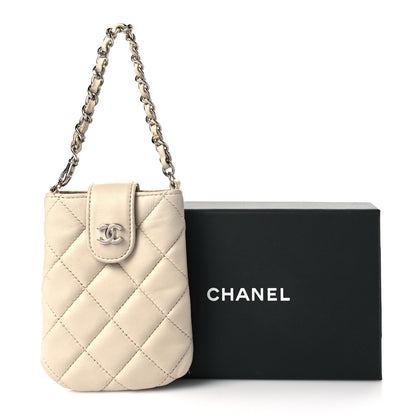 Chanel Lambskin Quilted Phone Case Grey 13 of 13