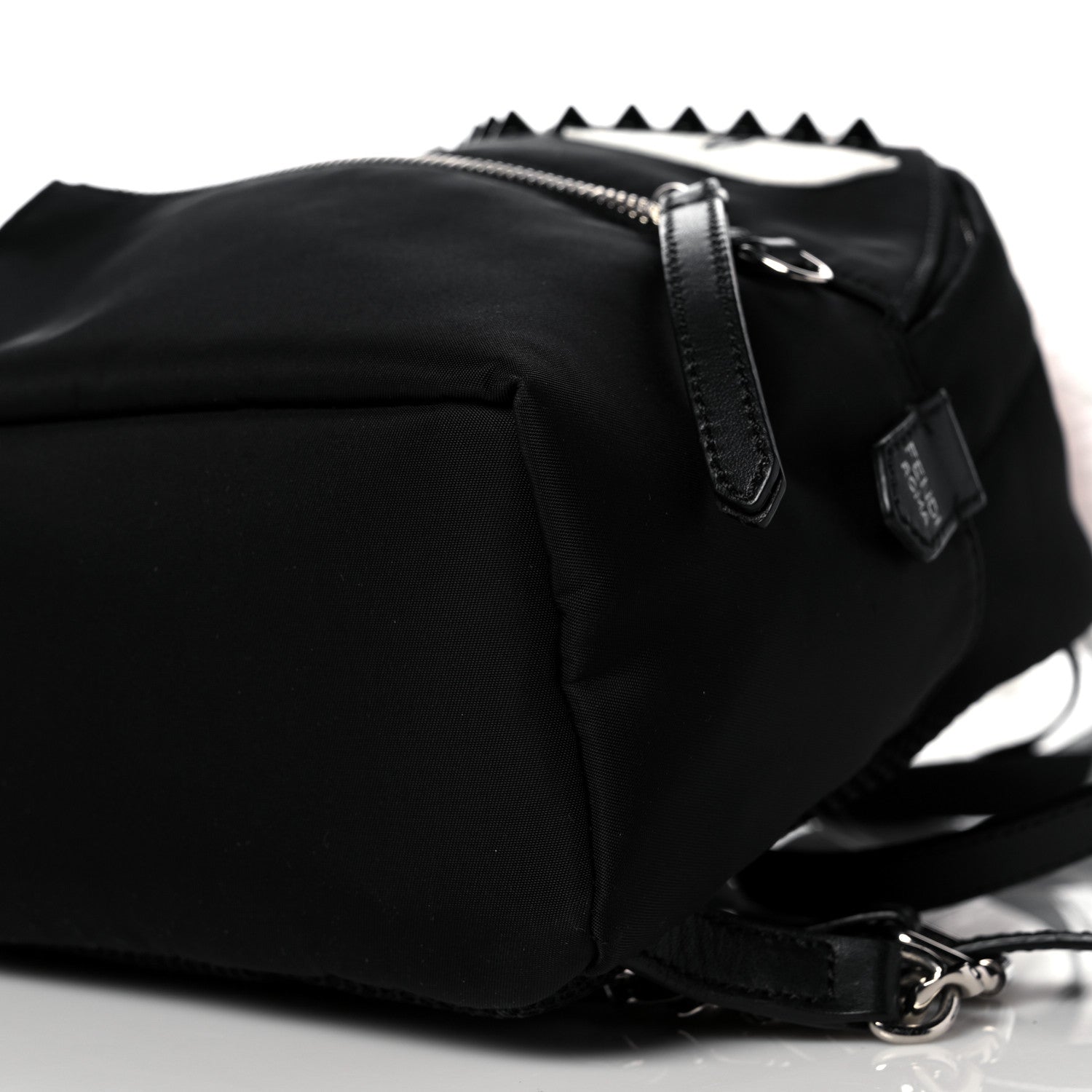 Fendi Nylon Vitello Elite Fox Goat Fur Monster Eyes Studded Mini Backpack Black Peonia Multicolor 6 of 12