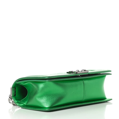 Chanel Metallic Patent Calfskin Quilted Medium Boy Flap Green 4 of 16