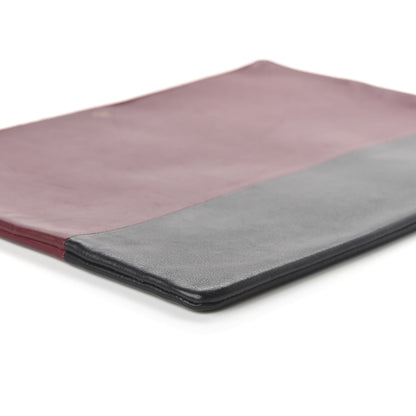 Celine Lambskin Bicolor Computer Case Light Burgundy Navy 6 of 10