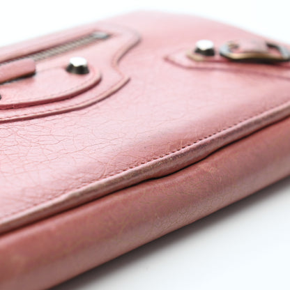 Balenciaga Agneau Classic Hardware Money Wallet Rose Bruyere 11 of 17