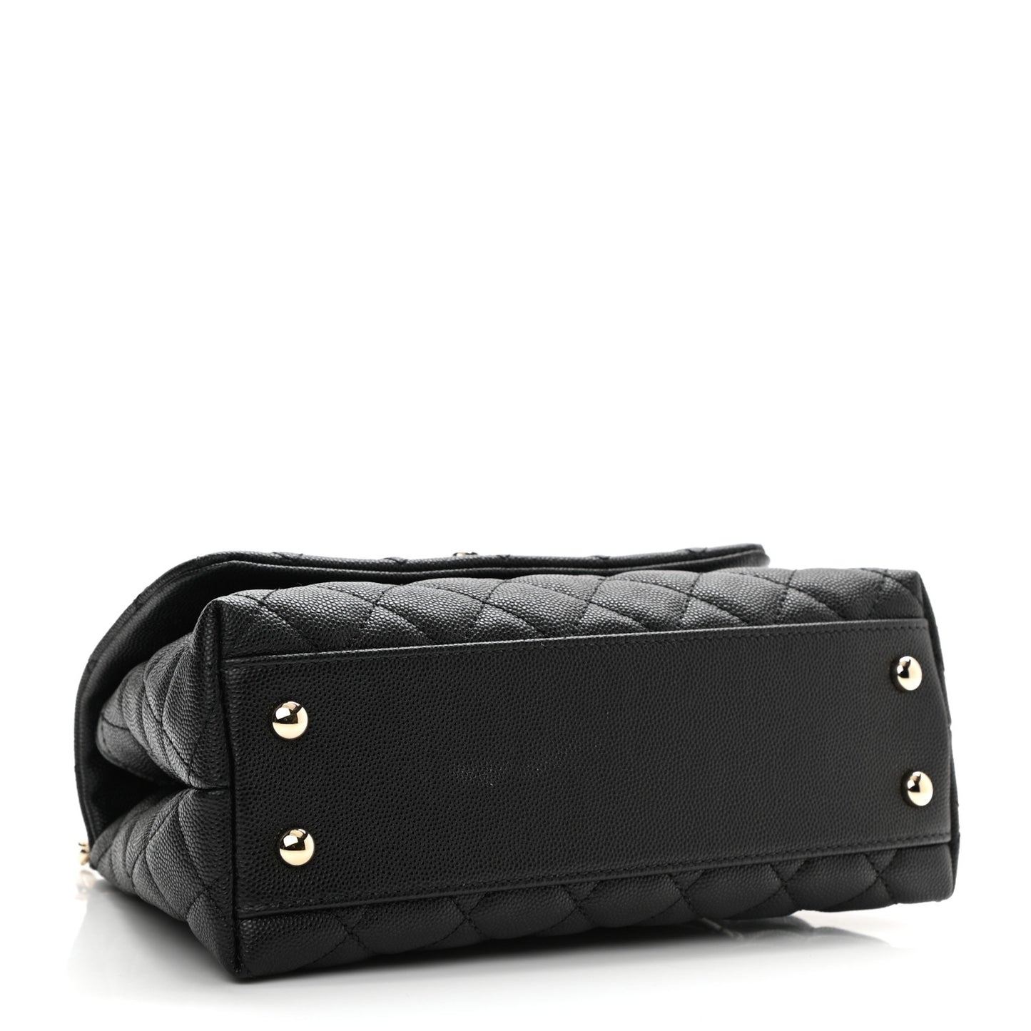 Caviar Quilted Mini Coco Handle Flap Black