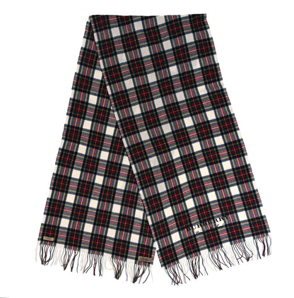 Burberry Wool Cashmere Tartan Oversized Filcoupe White Multicolor 2 of 5