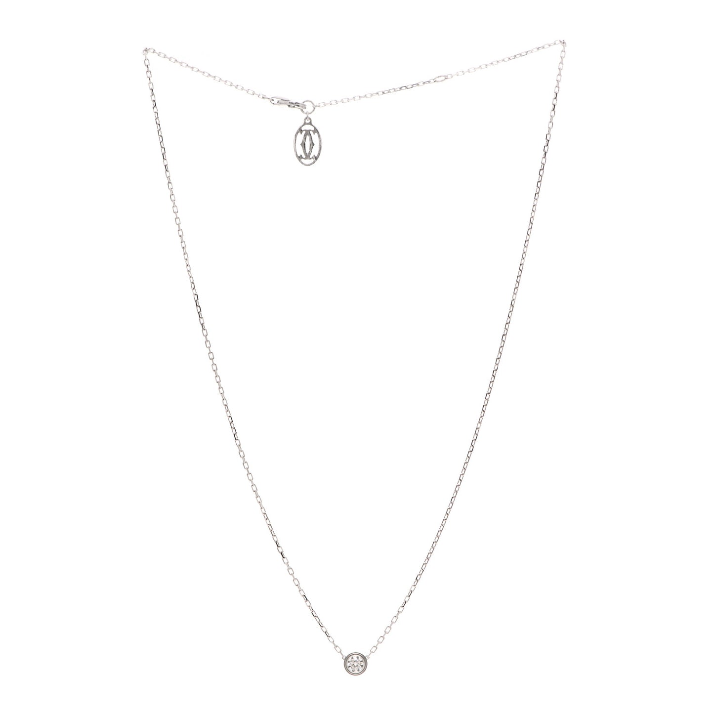 18K White Gold Diamond LM D'Amour Pendant Necklace