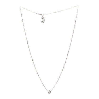 Cartier 18K White Gold Diamond LM D'Amour Pendant Necklace 3 of 5