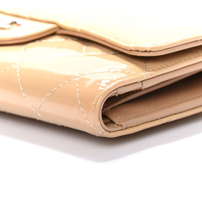 Chanel Patent Quilted Large Flap Wallet Beige 9 of 10
