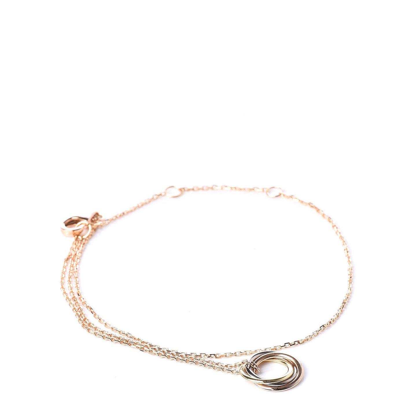 18K Pink Yellow White Gold Trinity Bracelet