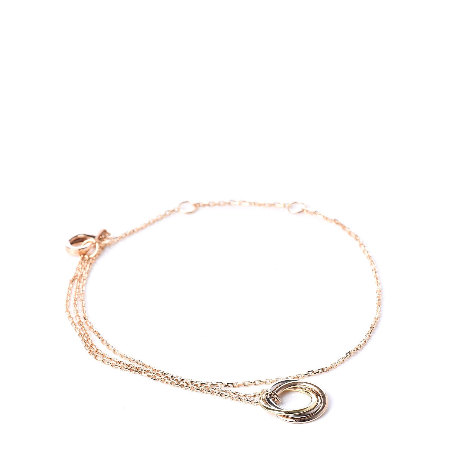 Cartier 18K Pink Yellow White Gold Trinity Bracelet 1 of 7