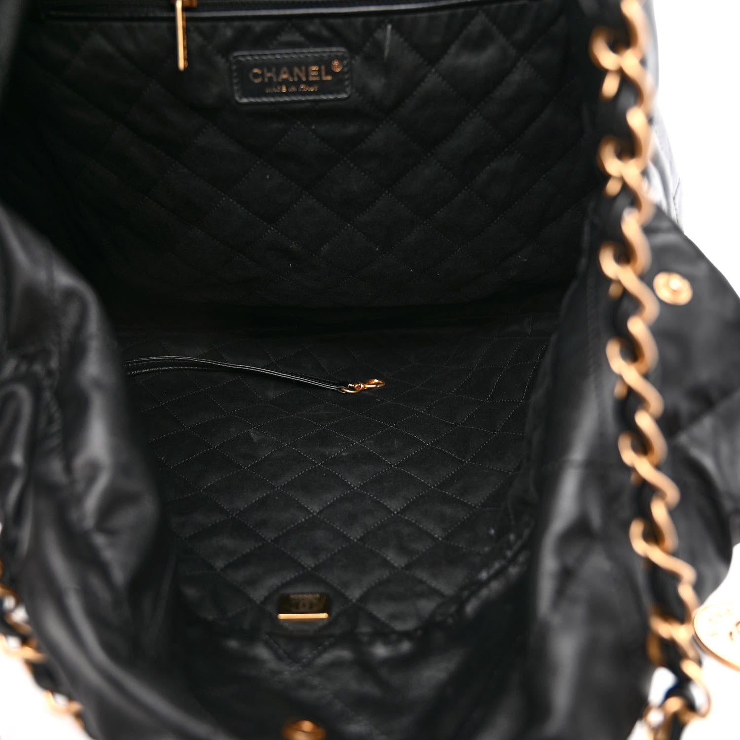 Chanel Shiny Calfskin Quilted Large Chanel 22 Black 5 of 10