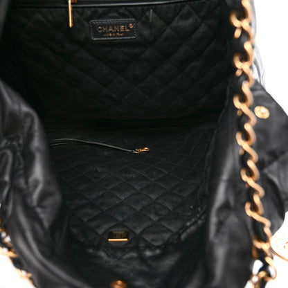 Chanel Shiny Calfskin Quilted Large Chanel 22 Black 5 of 10