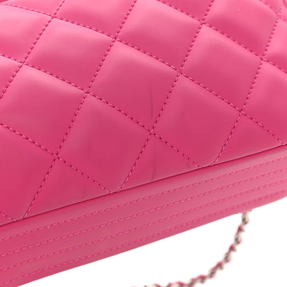 Chanel Rubber Quilted Lambskin Medium Coco Rain Flap Pink 11 of 12