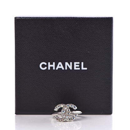 Chanel Crystal CC Ring 7 Iridescent Silver 5 of 6