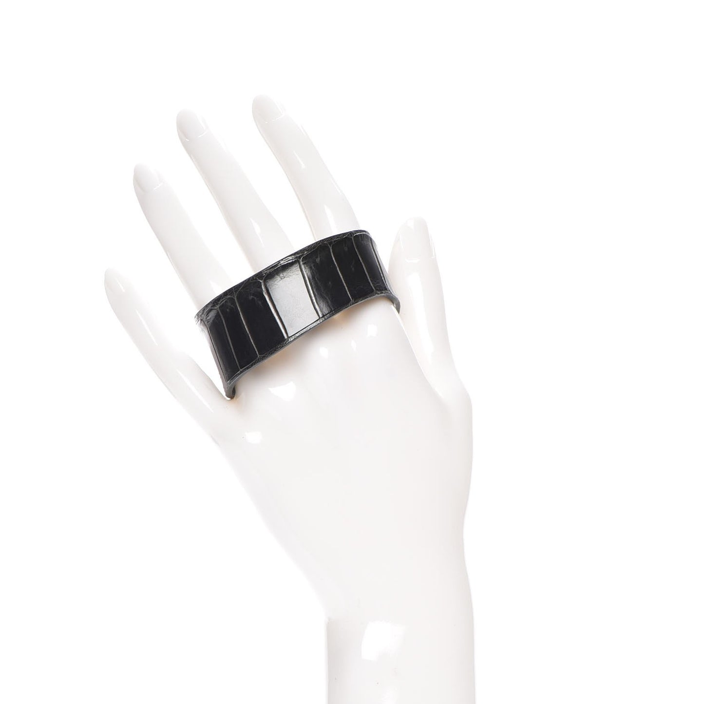 Crocodile Traces Petit H Simple Tour Bracelet Black