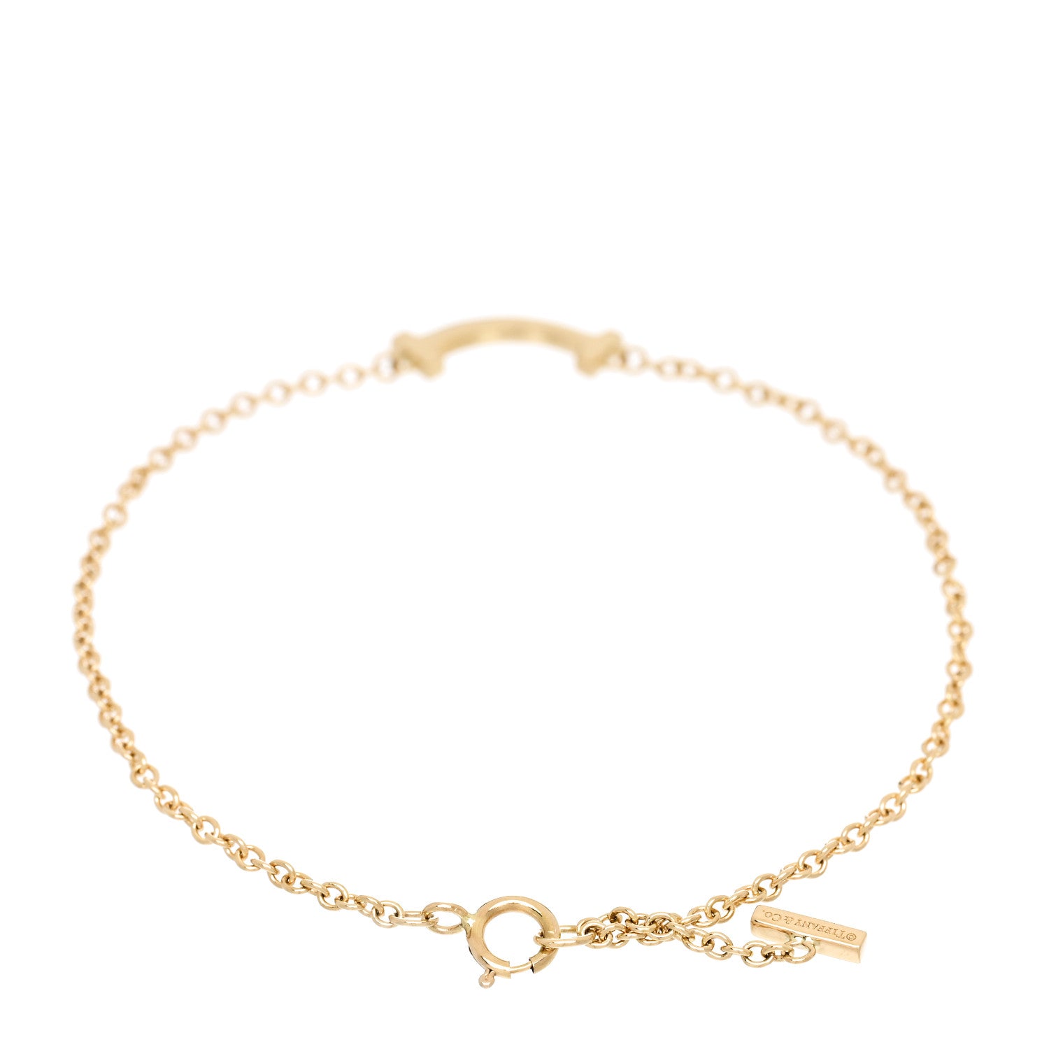 Tiffany 18K Yellow Gold Mini T Smile Bracelet 2 of 5