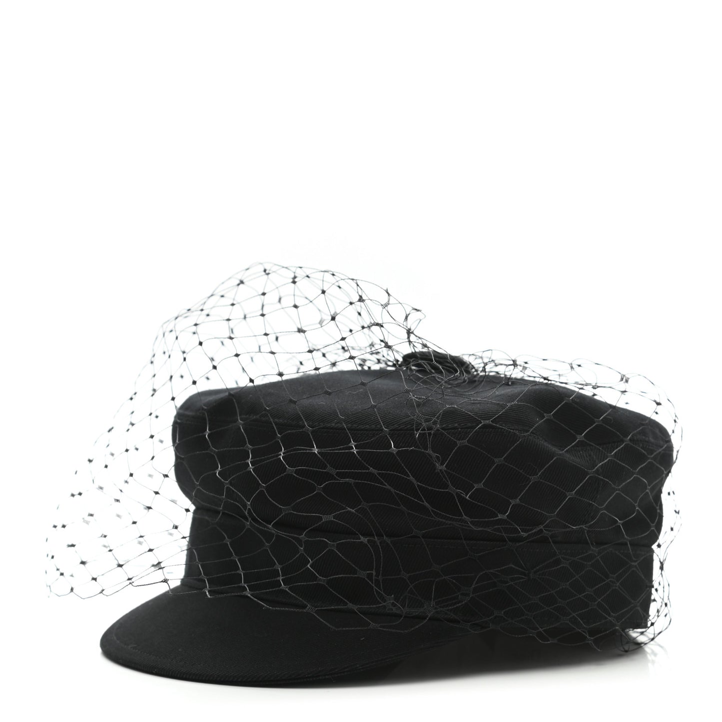 Cotton Canvas Arty Cap with Veil 57 Black