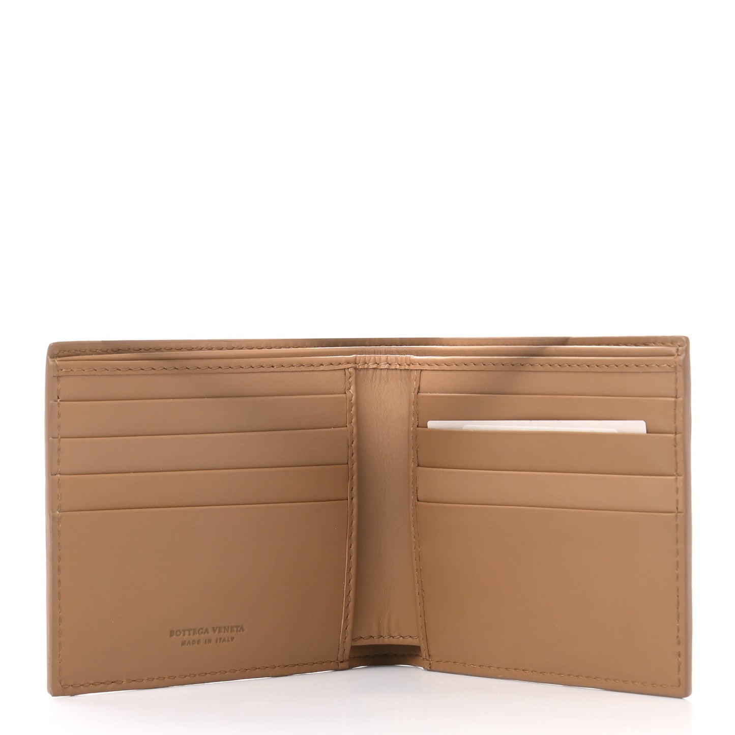 Nappa Intrecciato Bi-Fold Wallet Brown