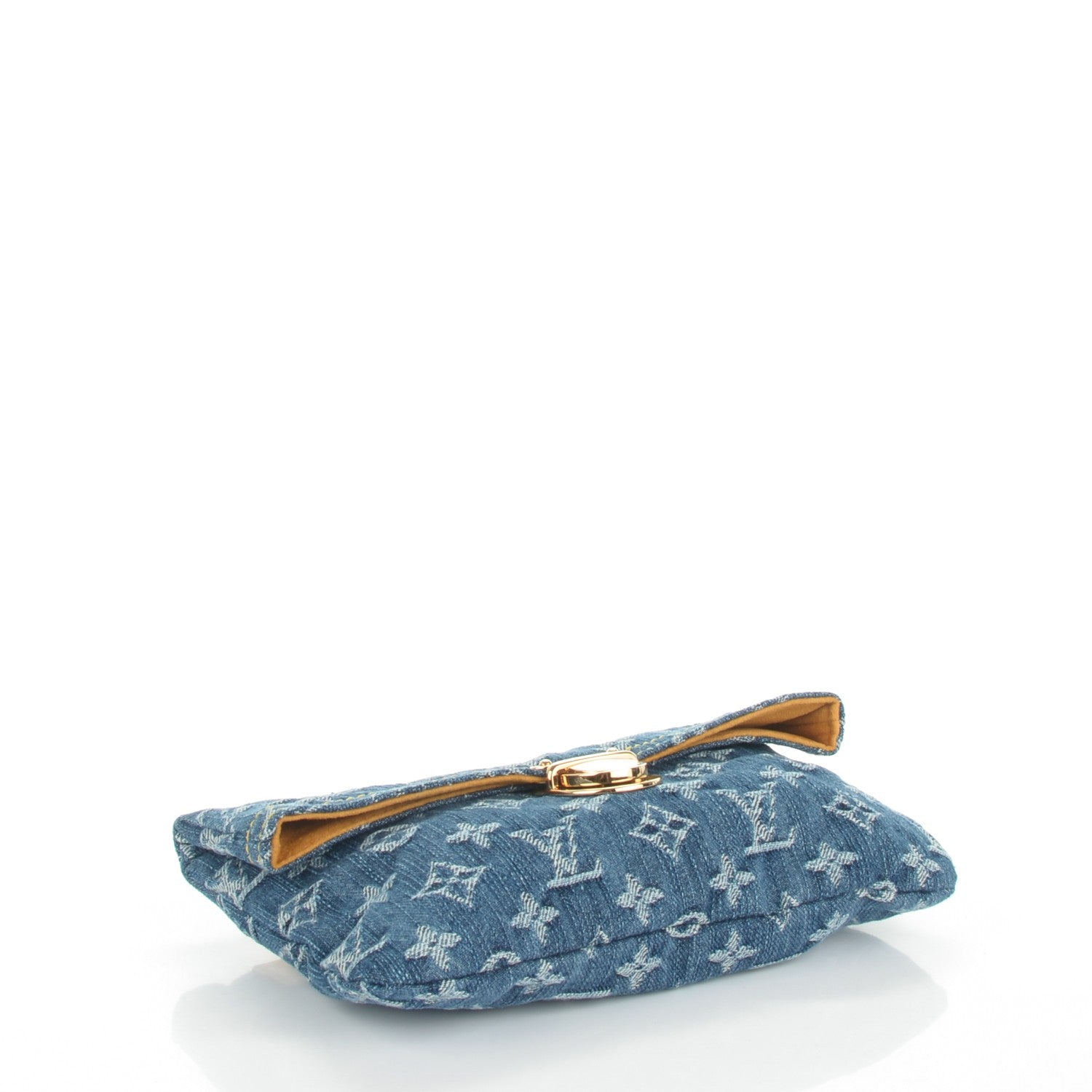 Louis Vuitton Monogram Denim Pochette Plat Clutch Blue 4 of 7