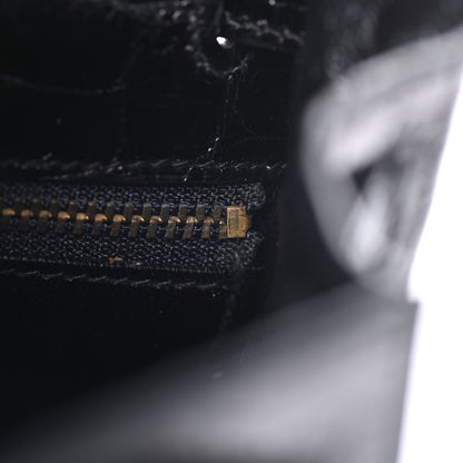 Hermes Shiny Alligator Kelly Sellier 28 Black 26 of 39