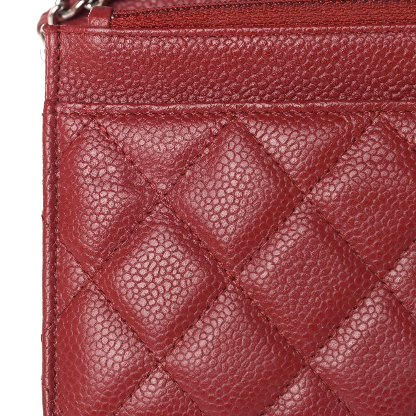 Caviar Quilted Wallet On Chain WOC Red