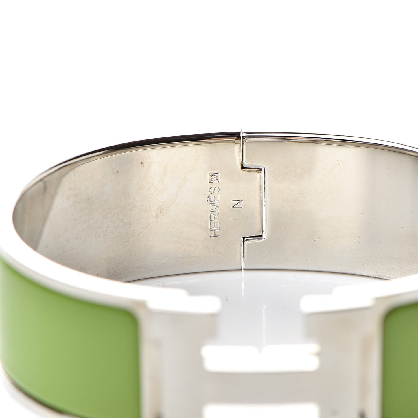 Enamel Wide Clic Clac H Bracelet GM Vert Anis