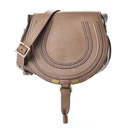 Chloe Calfskin Mini Marcie Round Crossbody Bag Nut 1 of 12