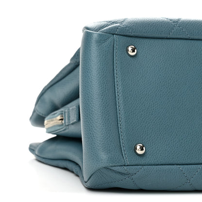 Chanel Caviar Quilted CC Timeless Soft Tote Blue 9 of 14