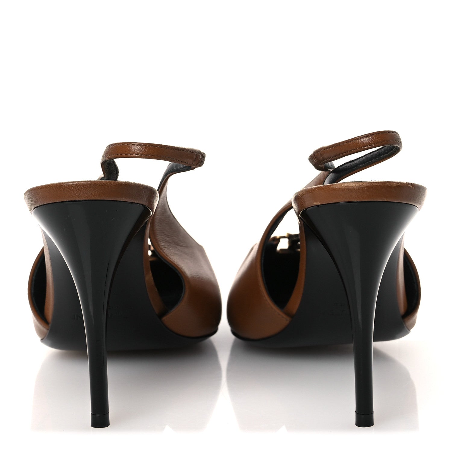 Saint Laurent Nappa Babylone Breteuil Slingback Pumps 39 Macadamia 6 of 15