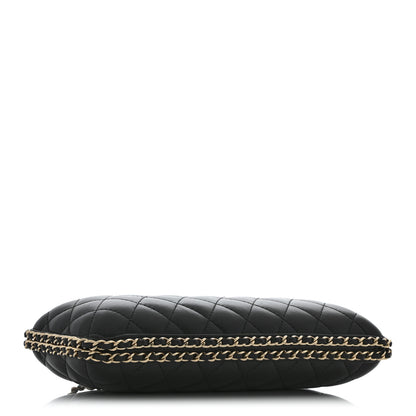 Chanel Lambskin Quilted Chain Around Clutch Black 4 of 10